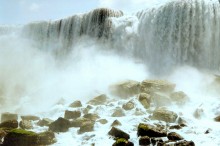 Niagara Falls - raging forces viewed from the boat