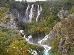 Plitvice Lakes Large Waterfall