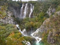 Kroatien Nationalpark Plitvicer Seen, Groer Wasserfall