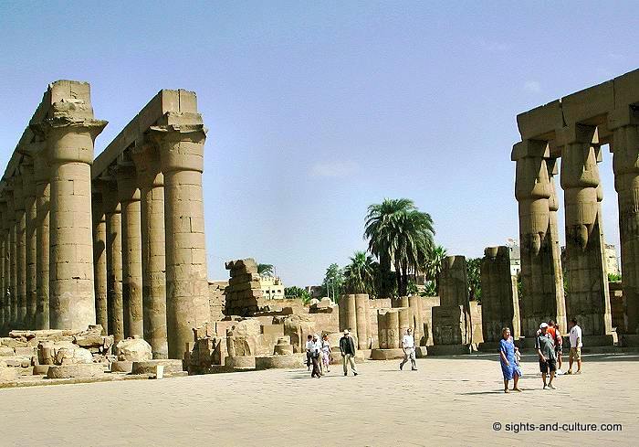 Temple of Luxor colonnade and papyrus columns