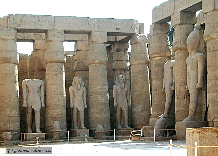 Temple of Luxor colonnade and papyrus columns