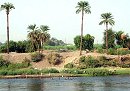 Nile scenery bathing people