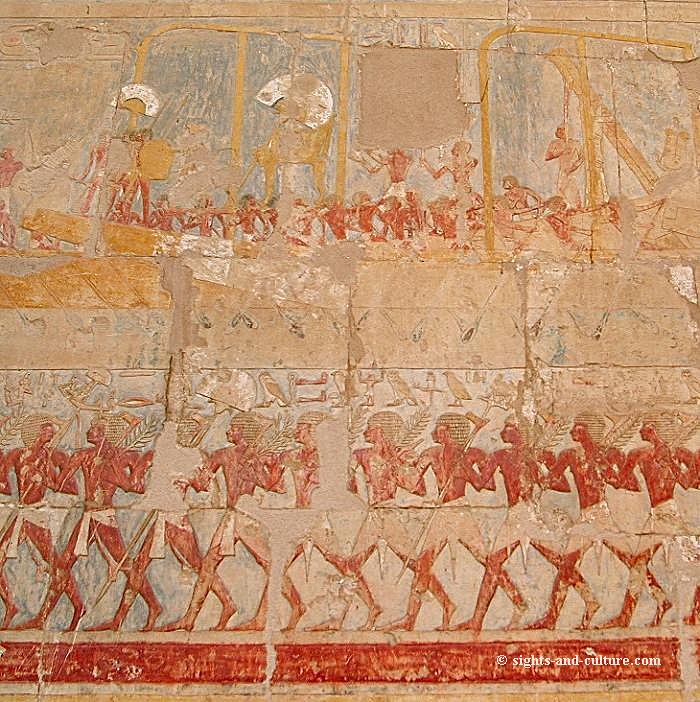 Theben-West  mortual temple of Hatshepsut - fresco punt
