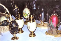 Easter exhibits made from ostrich eggs
