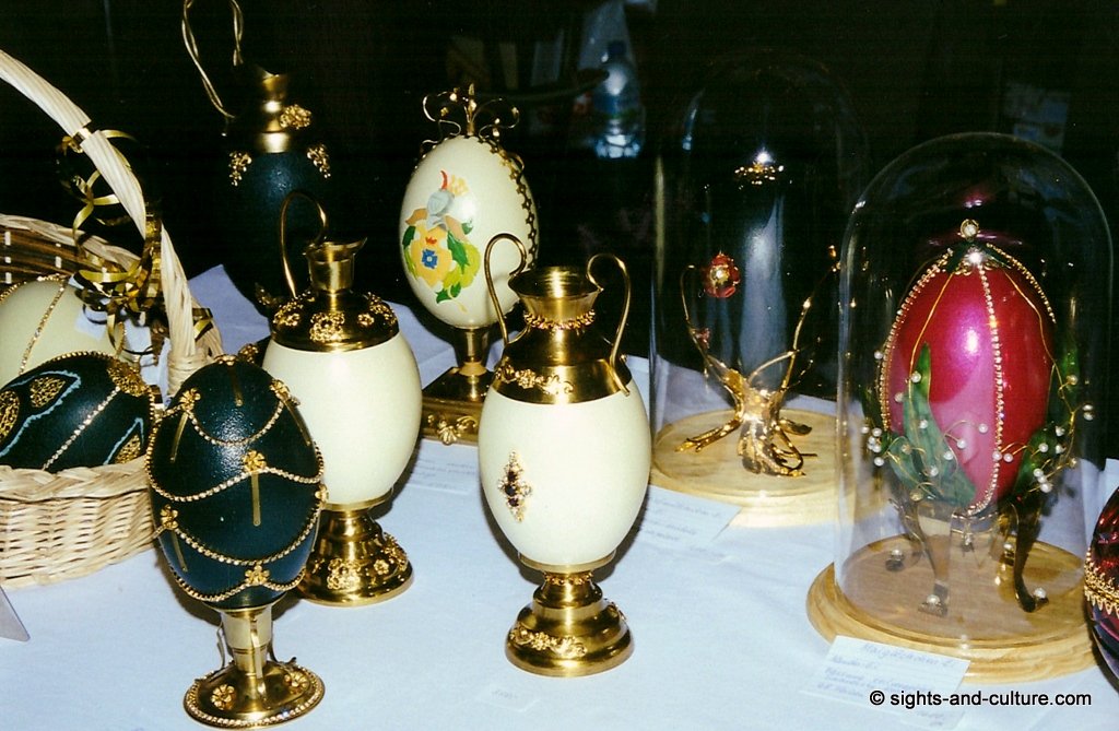 Easter exhibits made from ostrich eggs