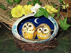 Easter eggs owls