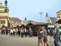 Leipzig October market - wooden stalls