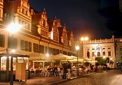 Leipzig by night   - Naschmarkt and old bourse