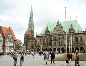 Bremen market place with Old Town Hall - Unesco World Heritage