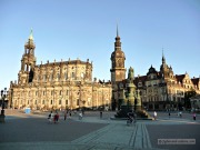 Dresden view to the court church and the castle