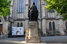 Johann Sebastian Bach monument at the St. Thomas Church in Leipzig