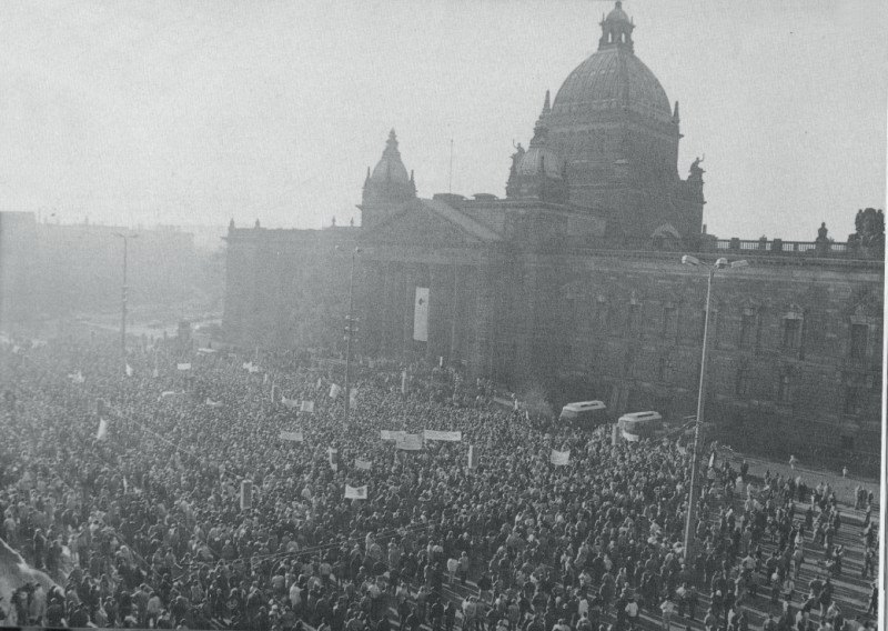 Leipzig Monday Demonstration Oct. 89 at the former Dimitroff Museum