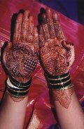 Indian wedding - elaborate designs drawn on hands and feet