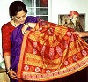 handmade sari with elaborate pattern