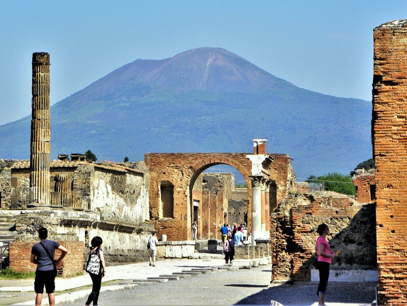 Pompeii - view of the ancient city and Mount Vesuvius