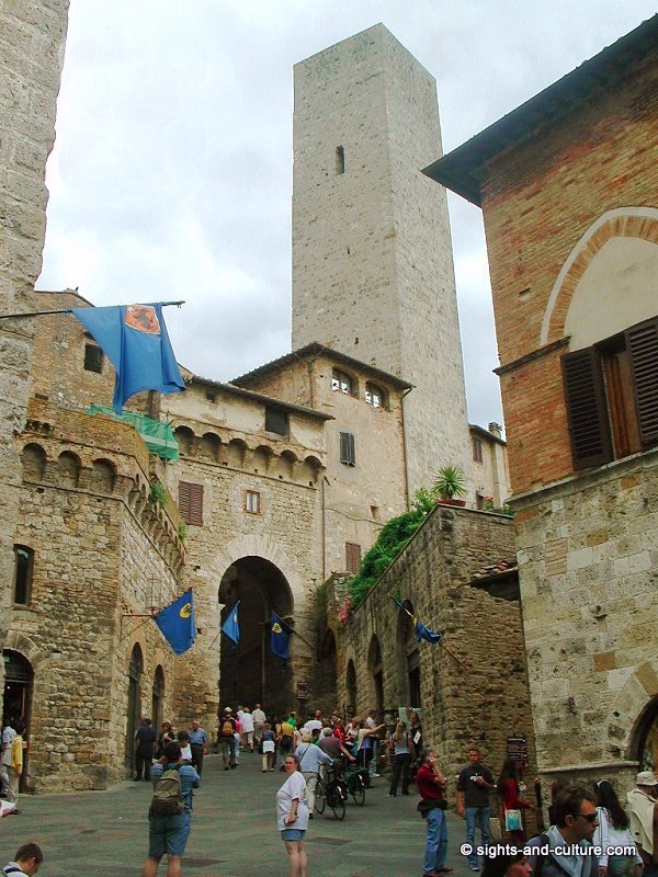 Italy San Gimignano - Historic Cetre, View of a City Gate