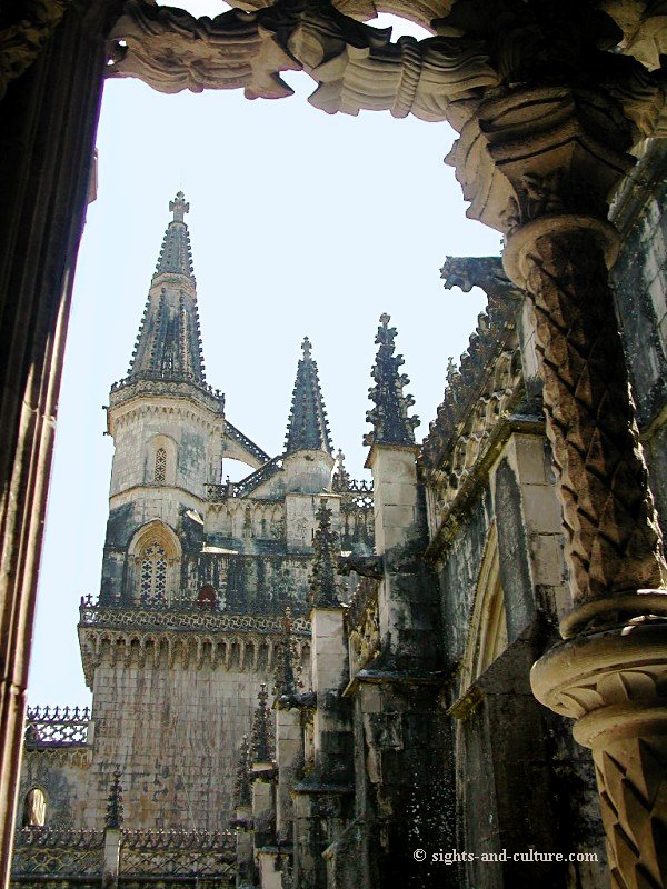 Batalha view from the cloister to the Church