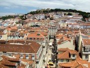 Lisbon view from the elevator to castelo Sao Jorge