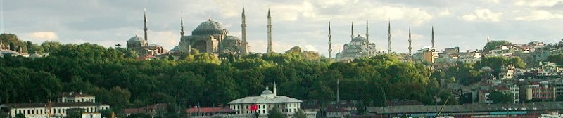 Hagia Sophia and Blue Mosque viewed from the Bosporus