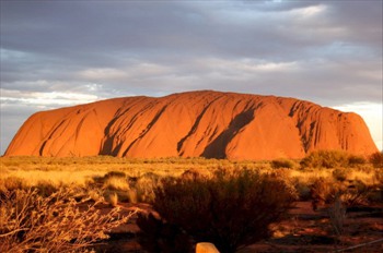 uluru glowing in the sun 