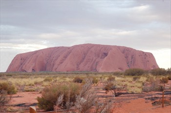 Uluru - heavy storm clouds 