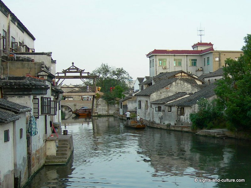 Tongli historic town waterway with bridge