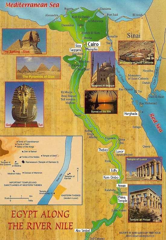 Egypt itinerary of our tour 2001